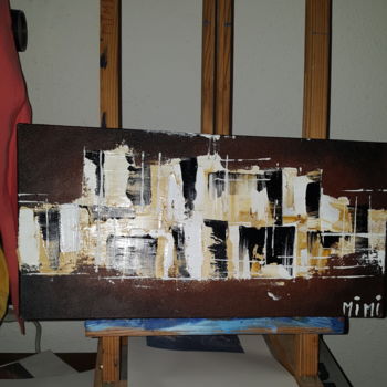 Painting titled "La ville" by Mireille Bernard, Original Artwork, Oil