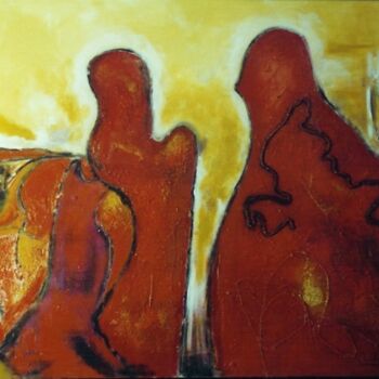 Painting titled "Soutien II" by Mireille Gratier De Saint Louis, Original Artwork, Oil