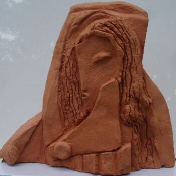 Sculpture intitulée "Profil de femme" par Mireille Gratier De Saint Louis, Œuvre d'art originale, Terre cuite
