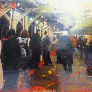 Картина под названием "Le métro à New York" - Mireille Gratier De Saint Louis, Подлинное произведение искусства