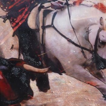 Pintura intitulada "Corrida portugaise" por Mireille Gratier De Saint Louis, Obras de arte originais