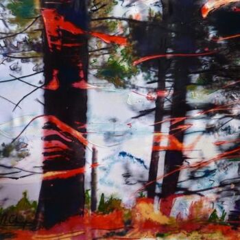 Pintura titulada "Forêt Landaise 2" por Mireille Gratier De Saint Louis, Obra de arte original