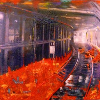 Schilderij getiteld "Le Métro (undergrou…" door Mireille Gratier De Saint Louis, Origineel Kunstwerk