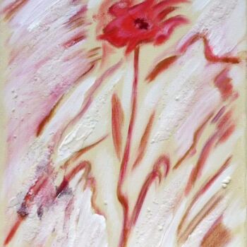 Pintura intitulada "Fleur rose n°1" por Mireille Gratier De Saint Louis, Obras de arte originais