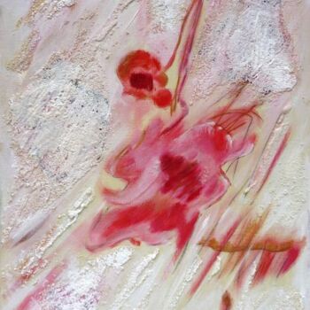 Painting titled "Fleurs roses 2" by Mireille Gratier De Saint Louis, Original Artwork