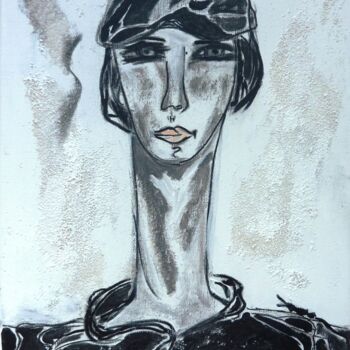 Painting titled "portrait-iiim-35x27…" by Mireille Gratier De Saint Louis, Original Artwork, Oil