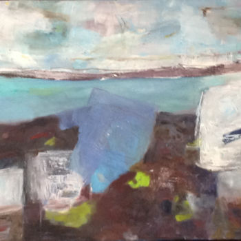 Malerei mit dem Titel "ETE EN ISLANDE 2" von Mireille Matricon, Original-Kunstwerk, Öl