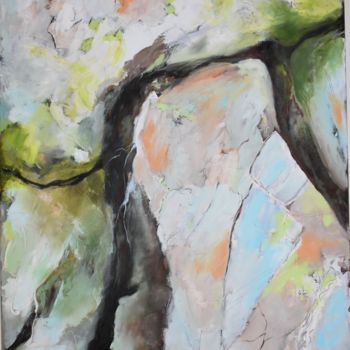 Pintura titulada "Écorce de printemps…" por Mireille Matricon, Obra de arte original, Oleo Montado en Bastidor de camilla de…