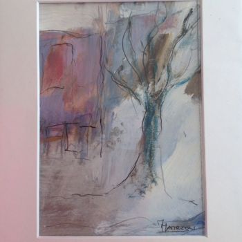 Painting titled "9- fin d'hiver" by Mireille Matricon, Original Artwork, Oil