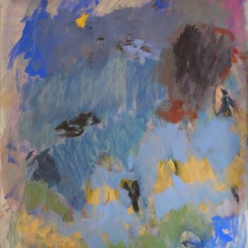 Картина под названием "Lazuli ." - Mireille Naxara, Подлинное произведение искусства, Акрил