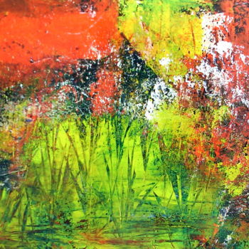 Pittura intitolato "" Souffle coloré "" da Mireille Renée Leblanc, Opera d'arte originale, Acrilico
