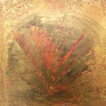 Pittura intitolato ""Série rouge et or…" da Mireille Renée Leblanc, Opera d'arte originale, Acrilico