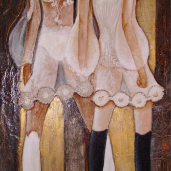 Painting titled "Twin girls" by Mireille Stuckens, Original Artwork, Acrylic
