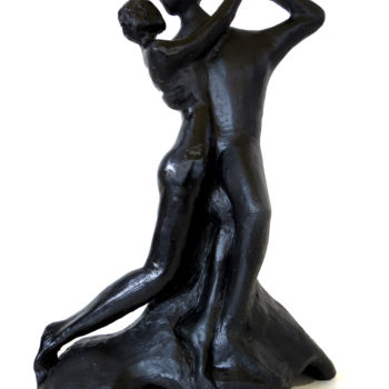 Sculpture titled "Peau contre peau" by Mireille Zagolin, Original Artwork, Terra cotta
