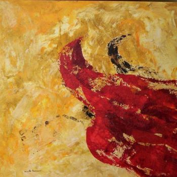 Painting titled "TORO BRAVE" by Mireille Herrmann, Original Artwork