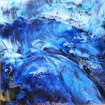 Pintura titulada "GROTTE SOUS-MARINE" por Mireille Herrmann, Obra de arte original