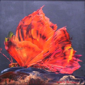 Painting titled "INSECTE DE FEU  II…" by Mireille Herrmann, Original Artwork