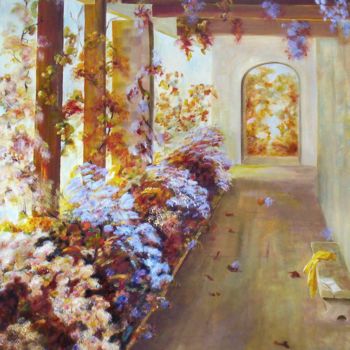 Painting titled "JARDIN D 'AUTOMNE" by Mireille Herrmann, Original Artwork