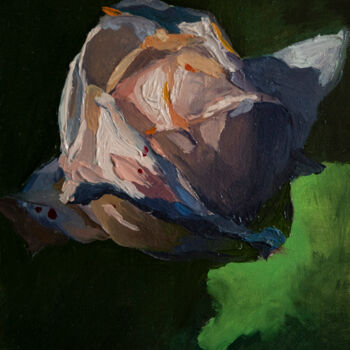 Schilderij getiteld "Rose" door Mirel Valentin Ionascu, Origineel Kunstwerk, Olie Gemonteerd op Karton