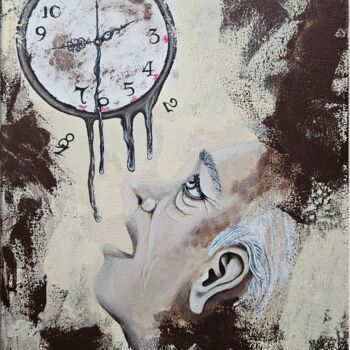 Schilderij getiteld "Time is the enemy" door Mirela Leu, Origineel Kunstwerk, Acryl