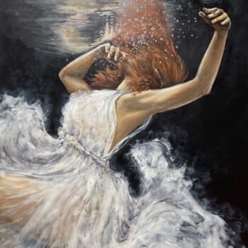 Peinture intitulée "Under water dance" par Miri Baruch, Œuvre d'art originale, Acrylique