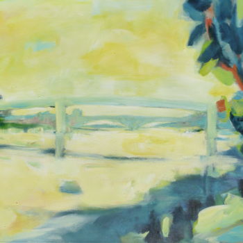 Painting titled "Les ponts" by Miriam Hartmann, Original Artwork, Acrylic