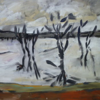 Painting titled "Inondation Val de S…" by Miriam Hartmann, Original Artwork, Pigments