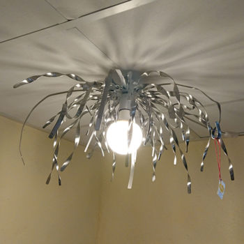 Artisanat intitulée "Lampe Suspension "E…" par Mirinbeaujolais - Mirabelle, Œuvre d'art originale