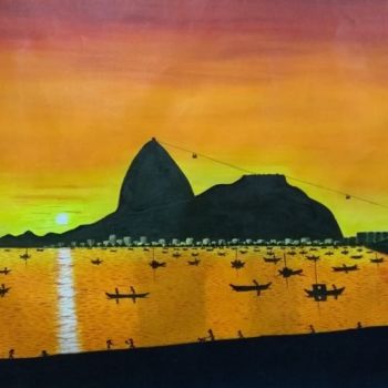 Картина под названием "Pão de açúcar - Rio…" - Mirinho, Подлинное произведение искусства, Акрил