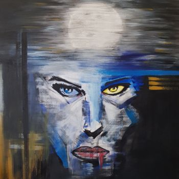 Painting titled "nuit noir" by Mirka Litwinska, Original Artwork, Acrylic
