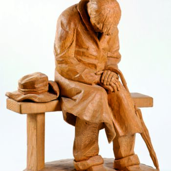 Sculpture titled ""Find yourself"" by Mirko Morodet, Original Artwork, Wood