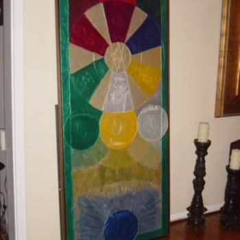 Painting titled "Mandala del Om-Ma-N…" by Mirna Salamanques, Original Artwork, Other