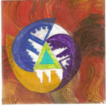 Ζωγραφική με τίτλο "Mandala Misterioso" από Mirna Salamanques, Αυθεντικά έργα τέχνης, Λάδι