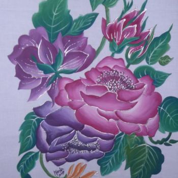 Schilderij getiteld "FANTASY FLOWERS (PA…" door Mirna Santaroni, Origineel Kunstwerk