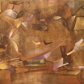 Pittura intitolato "Noite" da Miro, Opera d'arte originale, Acrilico