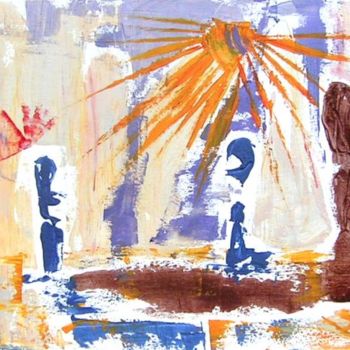 Peinture intitulée "Rapanui...Sylvie Sa…" par Miroir Des Emotions Atelier D'Expression  Issoudu, Œuvre d'art originale