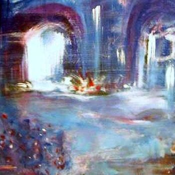 Peinture intitulée "Les cascades souter…" par Miroir Des Emotions Atelier D'Expression  Issoudu, Œuvre d'art originale