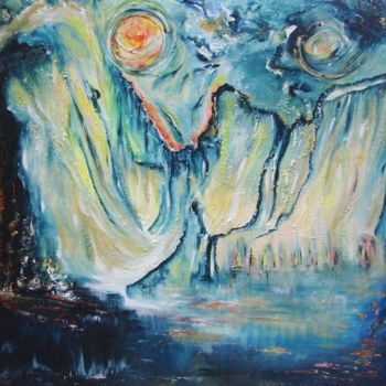 Peinture intitulée "La déesse du Lac- L…" par Miroir Des Emotions Atelier D'Expression  Issoudu, Œuvre d'art originale