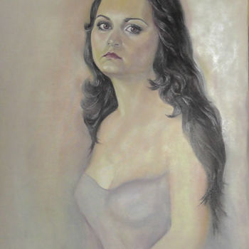 Painting titled "автопортрет" by Galina Mironova, Original Artwork, Oil