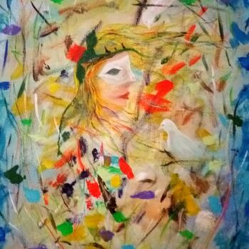 Картина под названием "La primavera" - Miroslav Spadrna, Подлинное произведение искусства, Акрил Установлен на Деревянная ра…