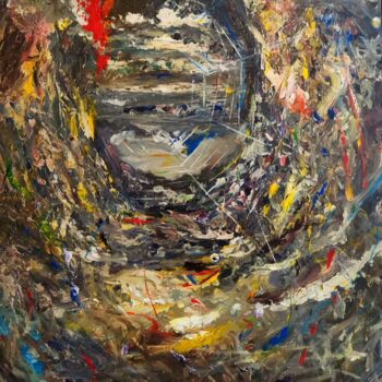 Ζωγραφική με τίτλο "Subjective life" από Miroslav Spadrna, Αυθεντικά έργα τέχνης, Ακρυλικό Τοποθετήθηκε στο Ξύλινο φορείο σκ…