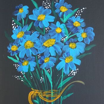 Peinture intitulée "Field flowers" par Miroslava Samoshkina, Œuvre d'art originale, Acrylique