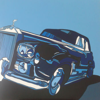 Painting titled "Rolls Royce" by Mirou Navalon, Original Artwork, Acrylic Mounted on Wood Stretcher frame