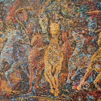 Malerei mit dem Titel "Pferde" von Mirsada Masal, Original-Kunstwerk, Öl