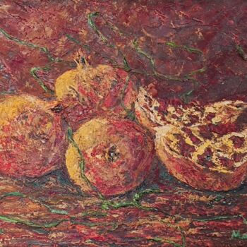 Malerei mit dem Titel "Granatäpfel III" von Mirsada Masal, Original-Kunstwerk, Öl Auf Keilrahmen aus Holz montiert