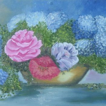 Pintura intitulada "La rosa" por Mirta Bari, Obras de arte originais