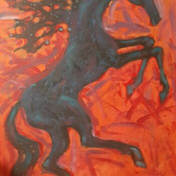 Картина под названием "Mustang I. Ekstaza" - Mirzak, Подлинное произведение искусства, Акрил
