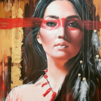 Peinture intitulée "Red Spirit" par Simona Zecca, Œuvre d'art originale, Huile