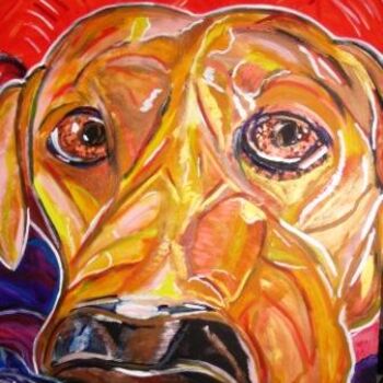 Painting titled "rocky, up close" by Mark Salevitz, Original Artwork, Oil