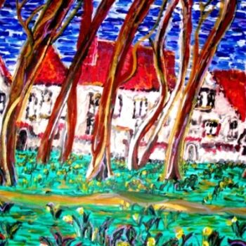 Malerei mit dem Titel "the convent gardens" von Mark Salevitz, Original-Kunstwerk, Öl